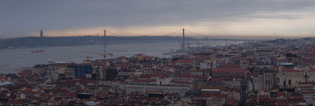 Portugal - Lisbon - Cristo Rei and 25th of April Bridge
